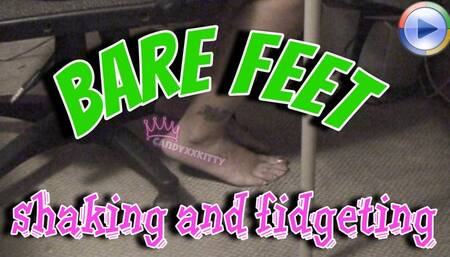Watch my nervous feet while I'm working! My feet shake, my toes wiggle, and my legs move all around with nervous energy under my work desk, bare feet, toes, ankle, legs, wiggle, shake, nervous, anxety, anxious, nerves, fidget, moving, active, candyxxkitty