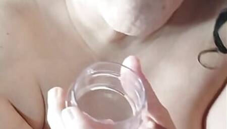 Squirting in a Cup Now Slurp That Pussy Slop up