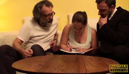 Anally destroyed subslut gets cum in mouth