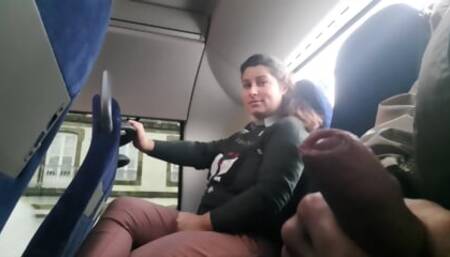 Voyeur Seduces Milf To Suck&Jerk His Dick In Bus