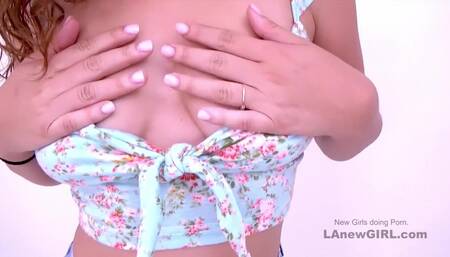 Amazing teenie sucks cock at modeling audition