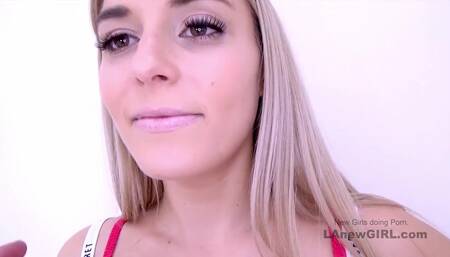 Cute girl on high heels fucks at modeling audition