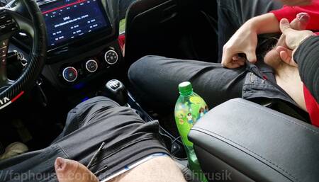 Cruise a Random Passerby Gave Himself a Fuck in the Ass Right in the Car on the Highway to a Fucking Daddy!
