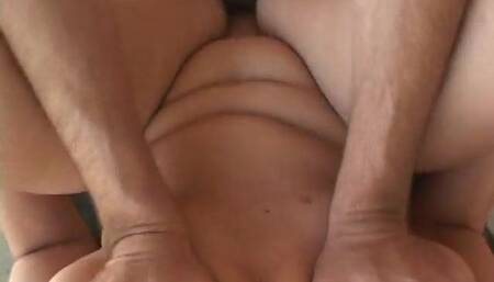 Bbw mature pounded in the backyard