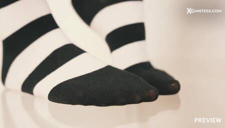 Giantess Alice crushes tiny villager under her socks