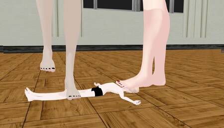 Giantess Kaguya and Lucy Trample