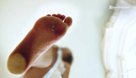 Giantess Wife Squishes you under her barefoot and flats (SFX)