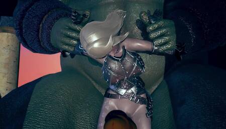 Giant monster fuck the female knight.