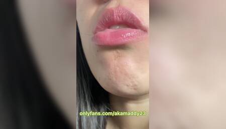 Goddess Maddy eating her food, delicious pasta. Vore