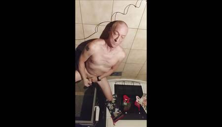 Grandpa Daddy Selffacial Eating My Own Cumshot with a Dildo in My Ass