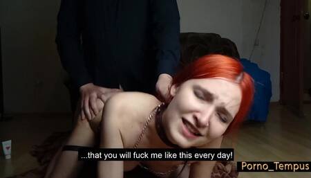 Han lavede en lydig tæve ud af sin kone. BDSM PET Play - porno_tempus