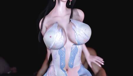 3D big boobs slut Asian whore with pink pussy got fucked so hard