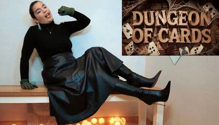 Dungeon of Cards - you Vs Mistress Reina - POV Reina Leather