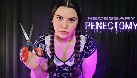 Necessary Penectomy - Countess Wednesday as Wednesday Addams Cuts Your Dick Off, Extreme Domination, Castration, CBT MP4 1080p