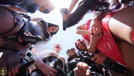 FemdomGala Dick sucking slave for 12 Amazing Dominatrices by Mistress Alexandra