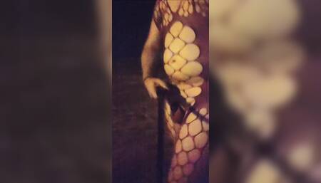 Extremely Risky Public Night Walk In Chastity and Lingerie!