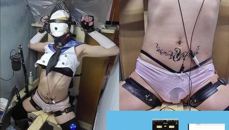 クオ♂の調教合戦 セルフ拘束された状態で、前立腺電気責めで絶叫しながらメスイキする動画,島風コス,女装,2021-12-02_1