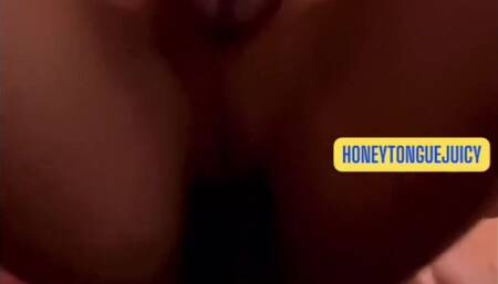 Femboy With Chastity Fucking With 2 Different 8 Inch Dildos, And Eating Her Precum