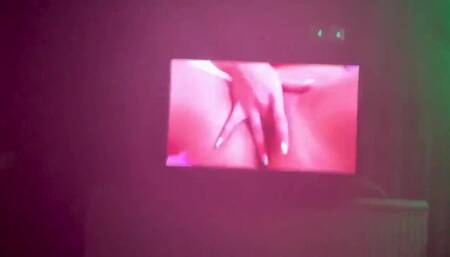 Angel Black Beta watching porn in chastity