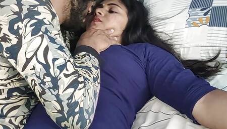 Churidar leggings removal and top only romance sex video by Vaishnavy and Sharun Raj, Mallu couple hot bedroom romance sex