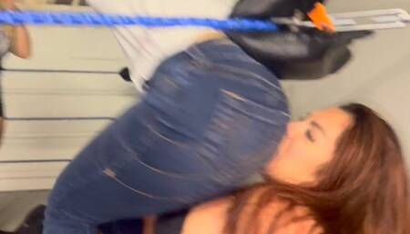 Girls gang up and smother bbw