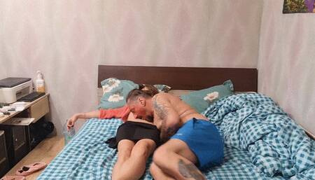 hellboy licks my belly then i blow smoke in his face