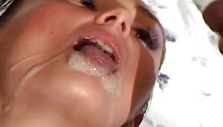 His cum eating wife got double fucked in front of him