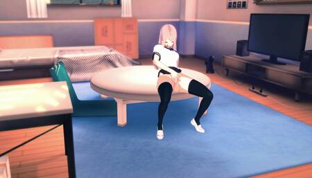 SAKURA MASTURBATES ON TABLE and gets extreme shaking orgasm anime porn uncensored NARUT[3d hentai]