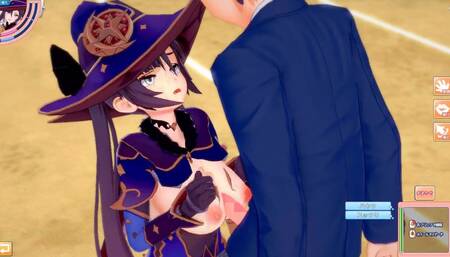 [Hentai Game Koikatsu! ]Have sex with Big tits Genshin Impact Mona.3DCG Erotic Anime Video.