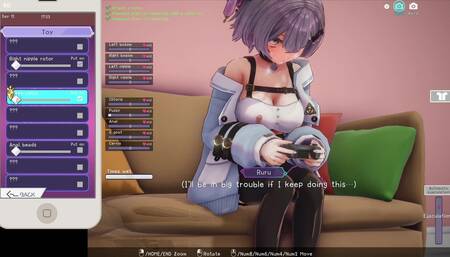 Hypnotic Idol [v1.012] [Azucat] girl plays a video game with a vibrator under her clothes