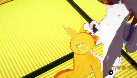 Digimon Hentai - Taomon & Grey Fox Hard Sex