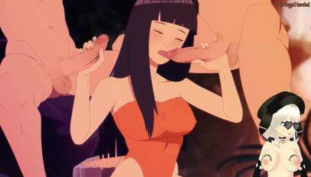 Hinata Makes Double Blowjob Naruto Hentai