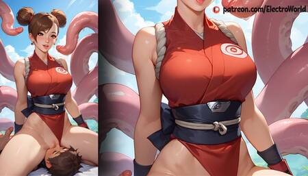 Tenten from Naruto likes to swallow cum!