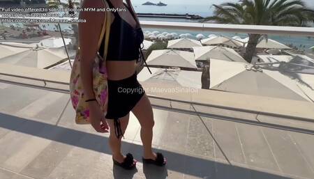 VLOG MONACO - I show off at the beach and get fucked in the public shower