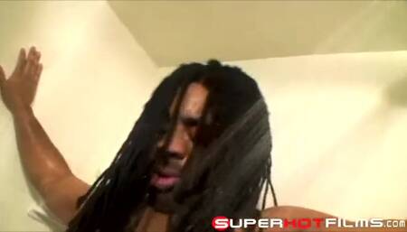 Poizon Ivy get Daddy's Dick clean in the shower