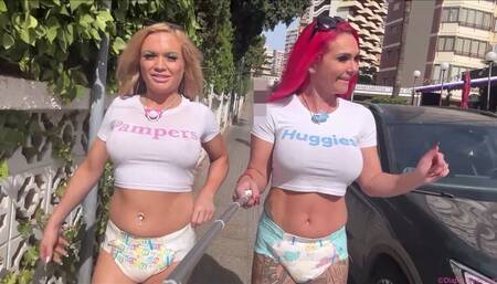 Jessica Morgan + Roxi Keogh wear Nappies in public! | (October 2024)
