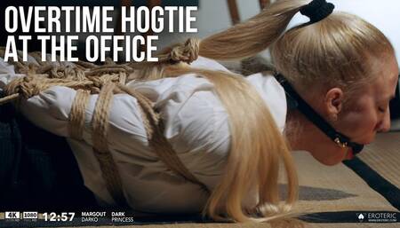 Overtime hogtie at the office 4K: Dark Princess bound orgasm