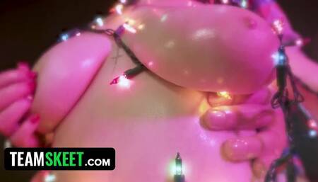 TeamSkeet - Horny Stud Gets His Oiled Up Big Titted Christmas Dream Cum True