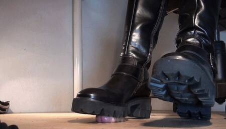 Crumpled by Tanja's massive leather boots - Cam 2