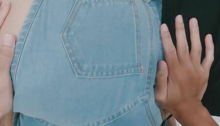 Fucked Big Ass in shorts jeans Doggystyle jeans