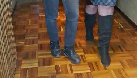 a very horny Italian BBW fucked by two man in the pussy and in the ass