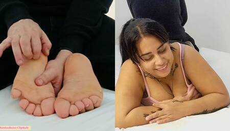 Tickling chubbie feet non stop (feet + face camera)