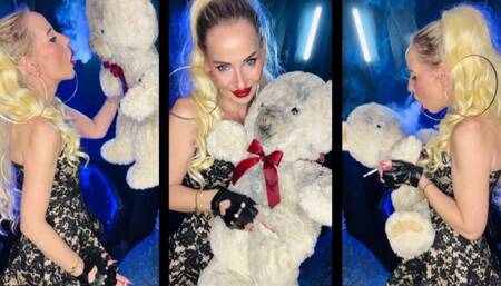 The smoking witch made u a teddy bear and chain smokes 3 eve 120 for u