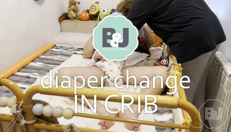 Diaper change in crib