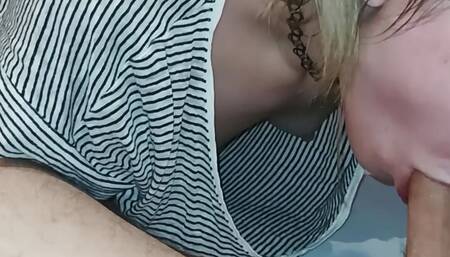 Real Homemade Amateur Slut Wife Deep Throats Big Cock and gets facial cream