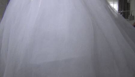 Red panties under the bride's dress a