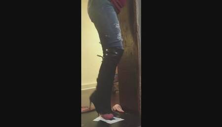 Delpmart Under Cockboard Janesays in HighHeelBoots