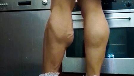 Poke A Dot Dress High Heels Socks Barefeet Reach Challenge