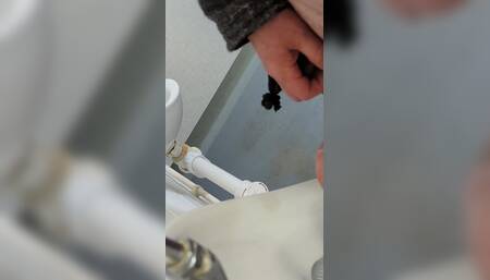 Public urinal masturbation