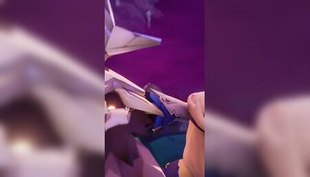 3D Futa Girl Try to Control a Big Cock